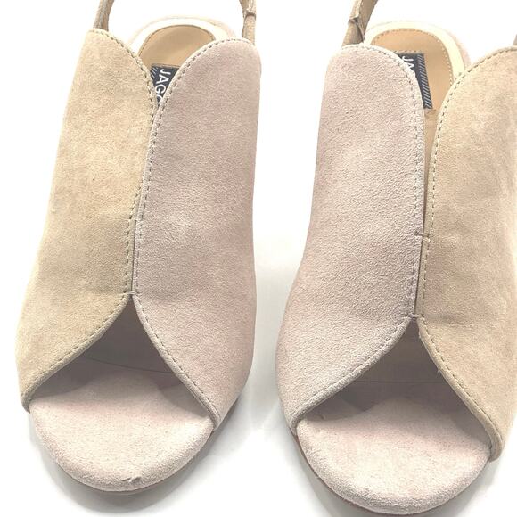 Jaggar Australia Got Your Back Nude Blush Suede Block Heels Sandal 39 8 - Picture 8 of 11